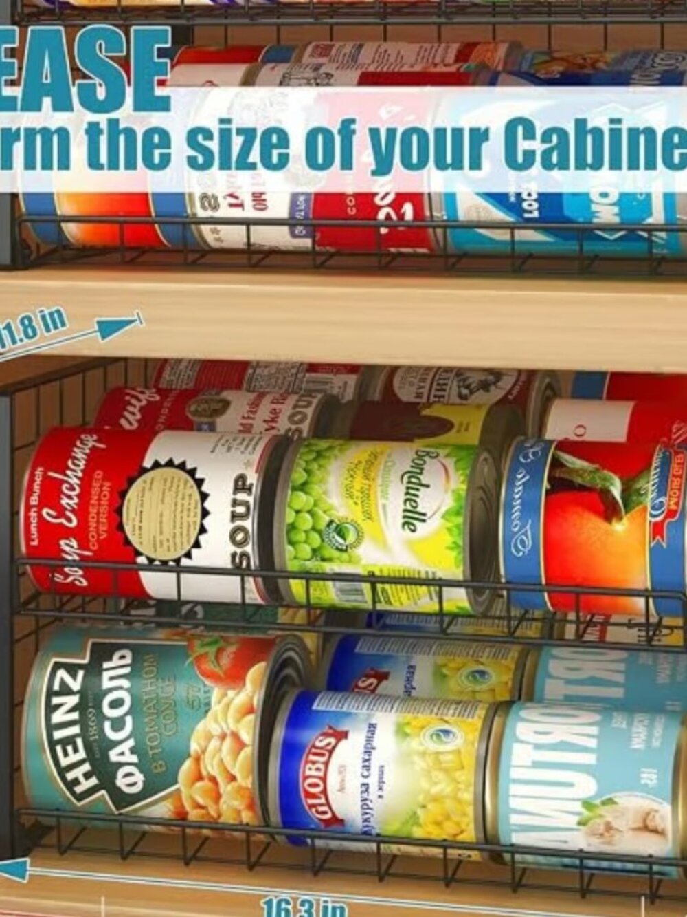 Stackable Can Dispenser Rack Organizer for Kitchen Pantry - Picture 3 of 5